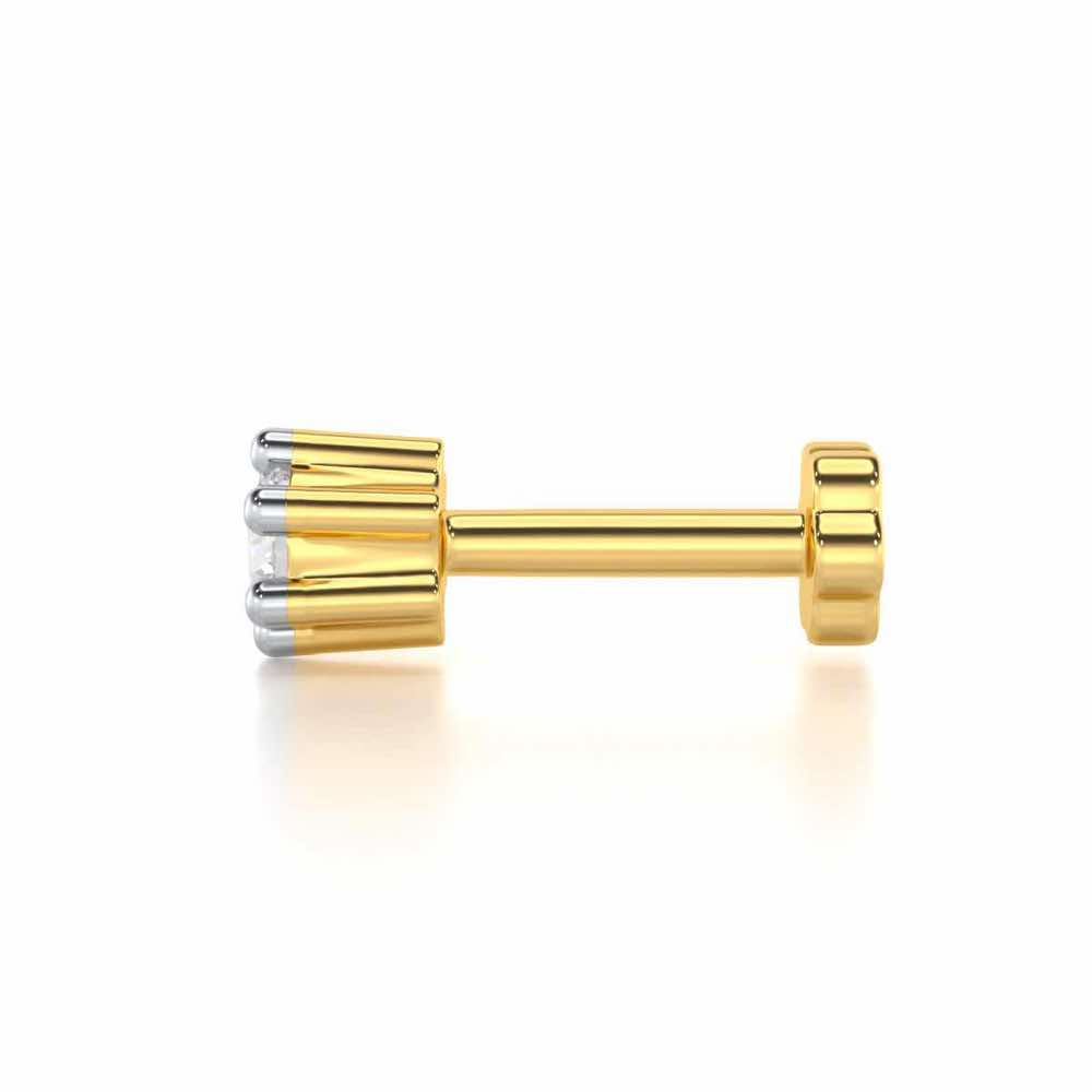Serene Spark Silver Nosepin - Yellow Gold - Image 3
