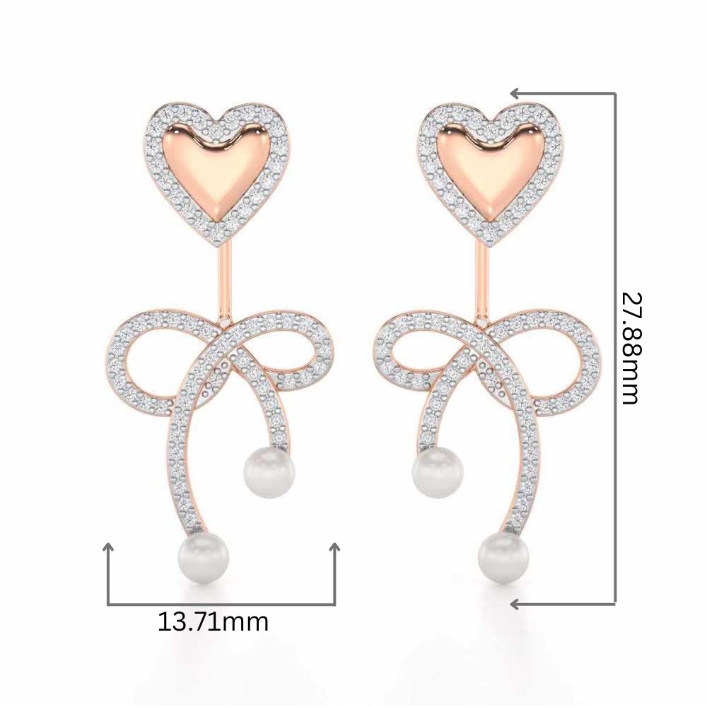 Serene Symphony Silver Drop Earrings - Rose Gold - Image 2