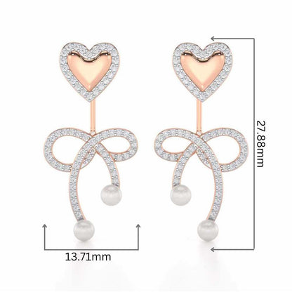 Serene Symphony Silver Drop Earrings - Rose Gold - Image 2