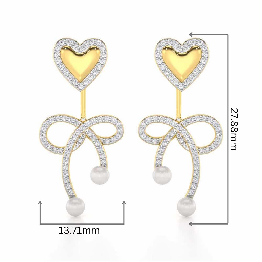 Serene Symphony Silver Drop Earrings - Yellow Gold - Image 2