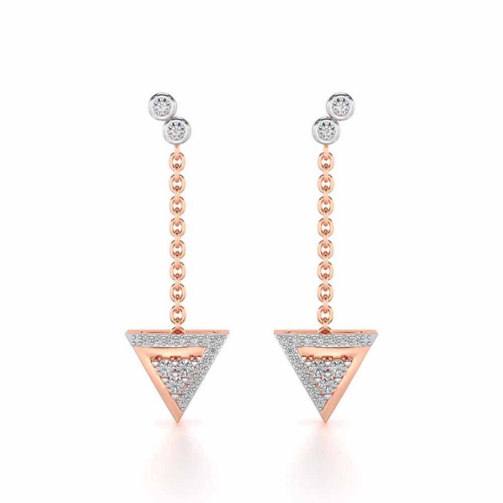 Seven Triangle Silver Earrings
