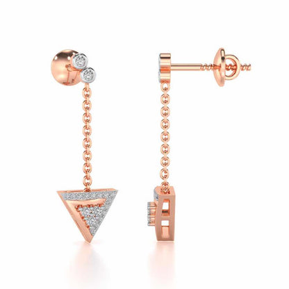 Seven Triangle Silver Earrings - Rose Gold - Image 4
