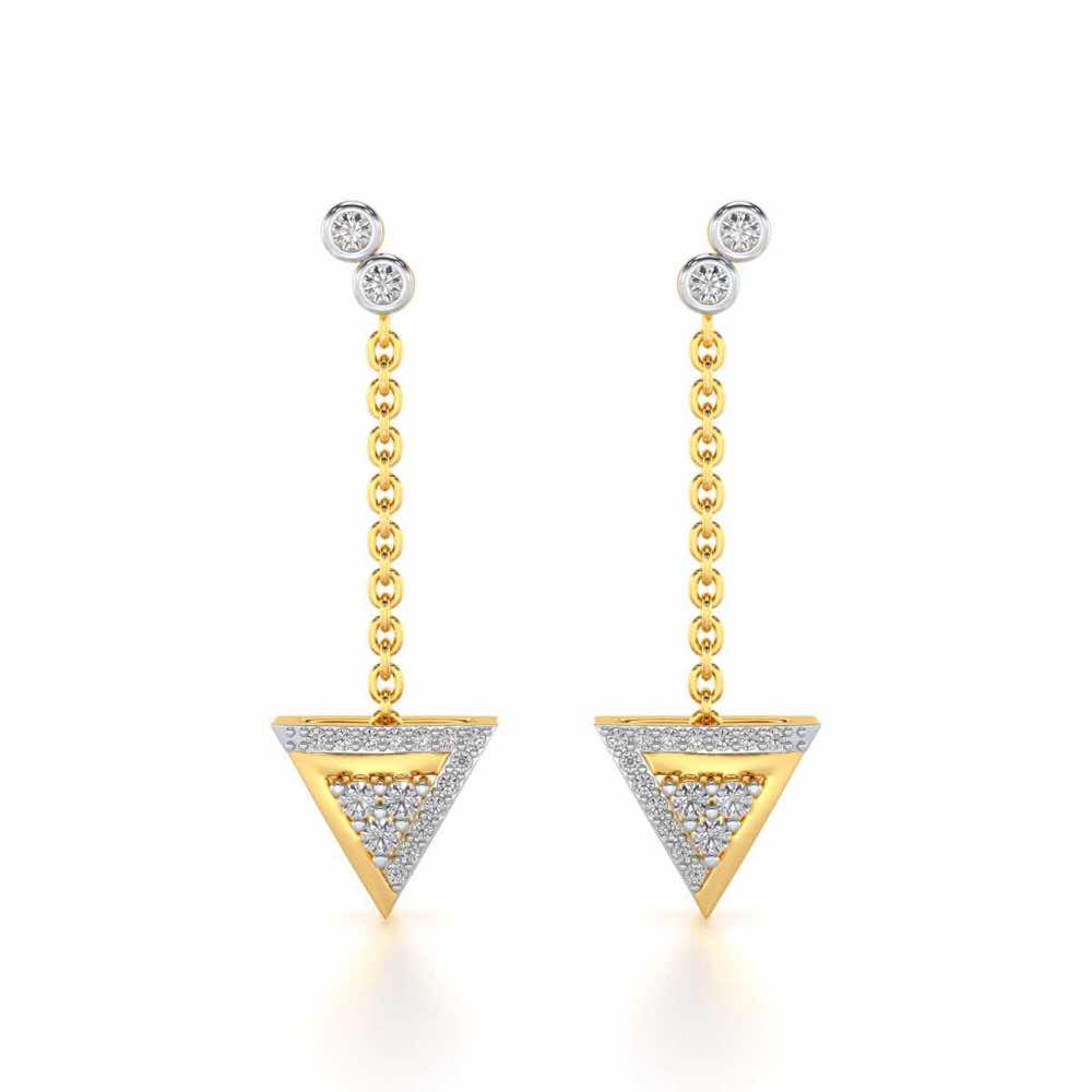 Seven Triangle Silver Earrings