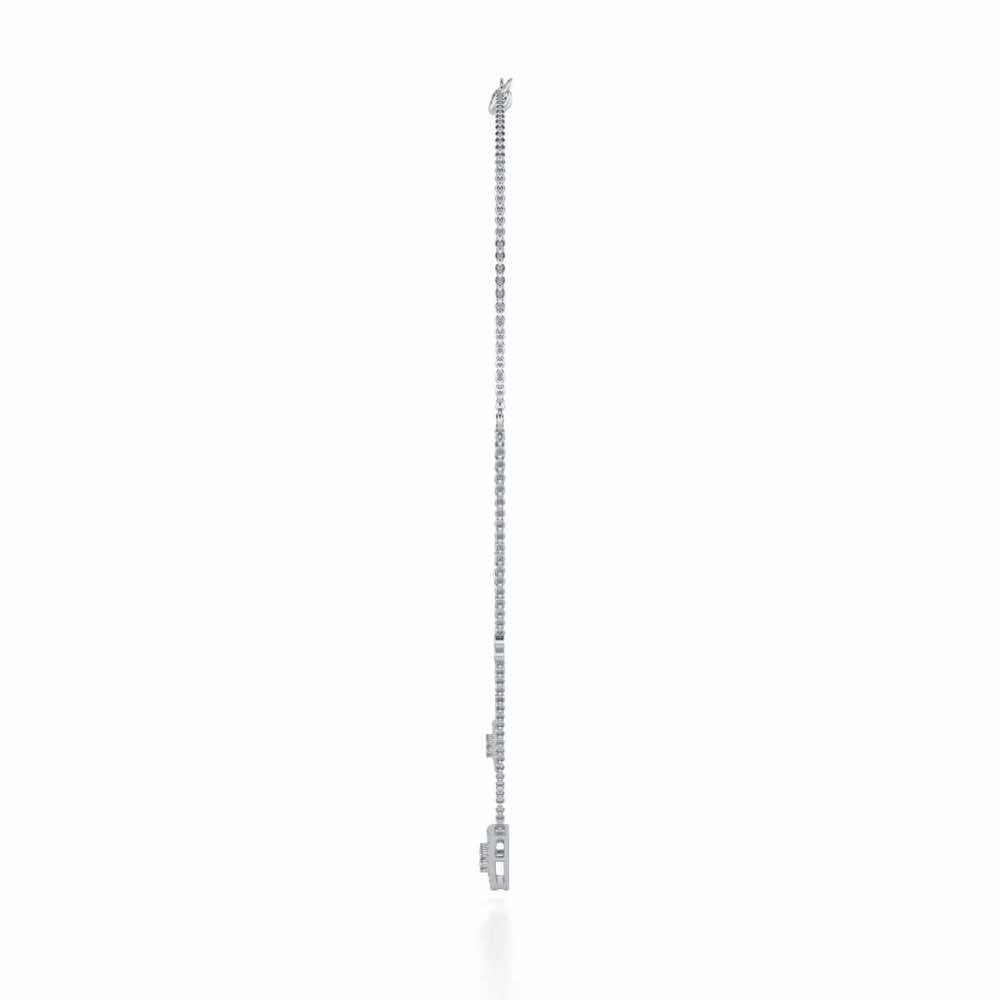 Seven Triangle Silver Necklace - White Gold - Image 4