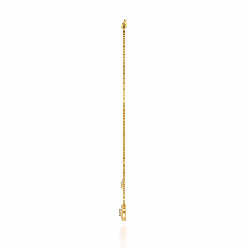 Seven Triangle Silver Necklace - Yellow Gold - Image 4