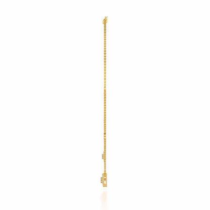 Seven Triangle Silver Necklace - Yellow Gold - Image 4