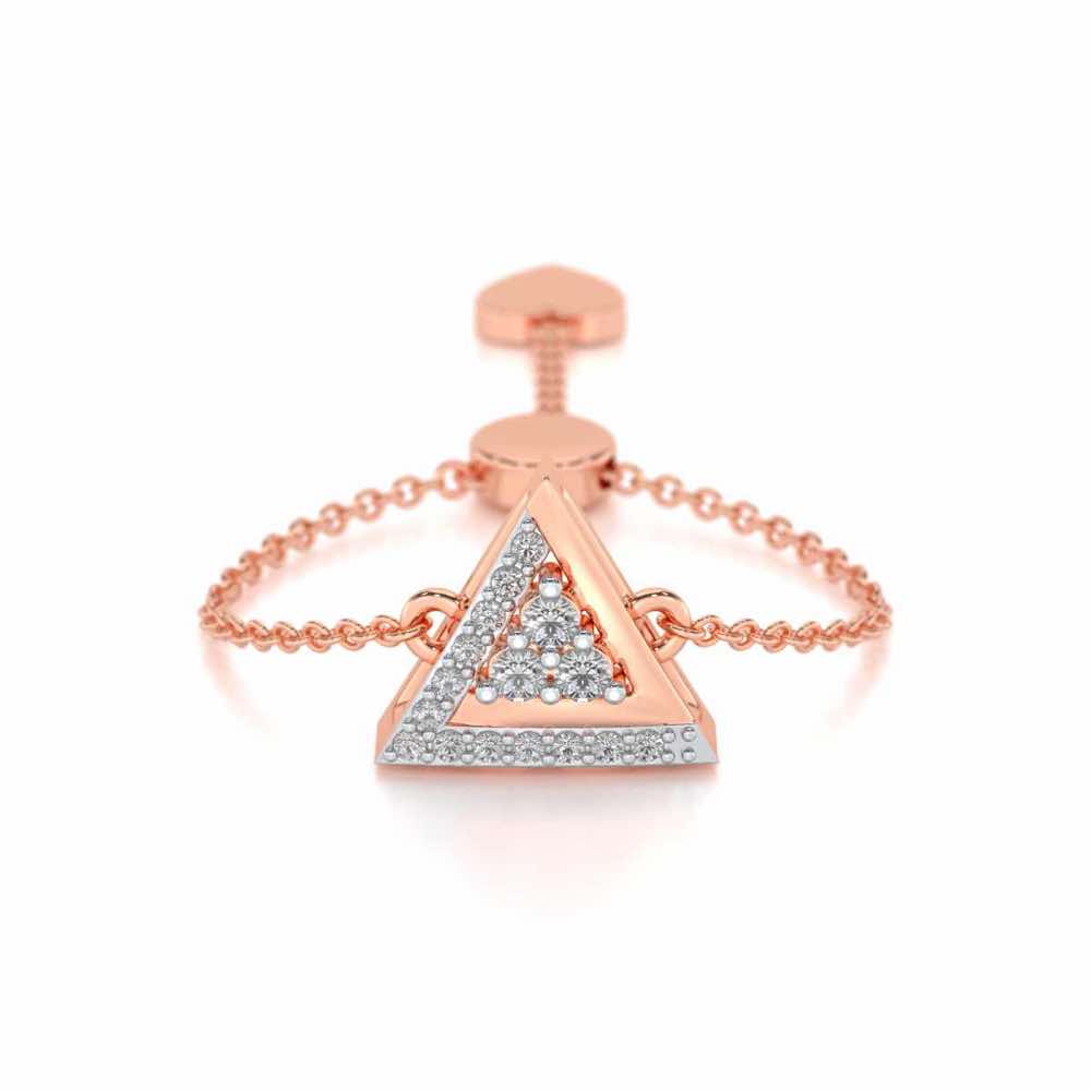 Seven Triangle Silver Ring - Rose Gold - Image 1