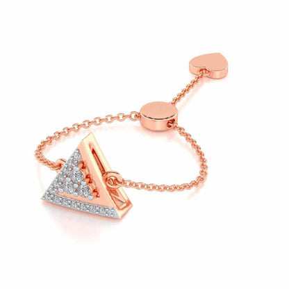 Seven Triangle Silver Ring - Rose Gold - Image 2