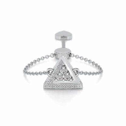 Seven Triangle Silver Ring - White Gold - Image 1