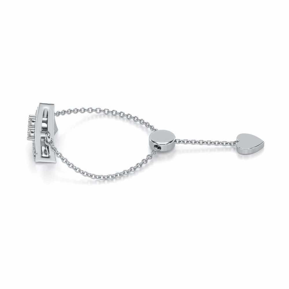 Seven Triangle Silver Ring - White Gold - Image 3