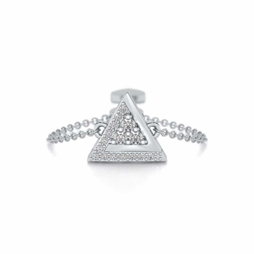 Seven Triangle Silver Ring - White Gold - Image 5