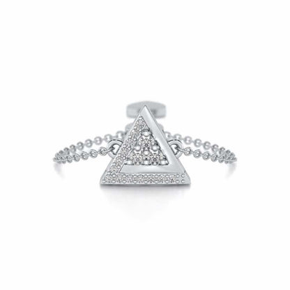 Seven Triangle Silver Ring - White Gold - Image 5