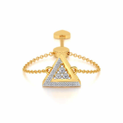 Seven Triangle Silver Ring - Yellow Gold - Image 1