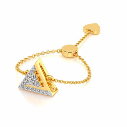 Seven Triangle Silver Ring - Yellow Gold - Image 2