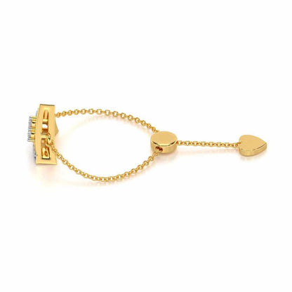 Seven Triangle Silver Ring - Yellow Gold - Image 3