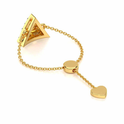 Seven Triangle Silver Ring - Yellow Gold - Image 4