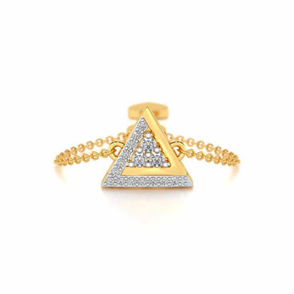 Seven Triangle Silver Ring - Yellow Gold - Image 5