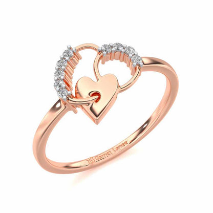 Sewn Love Silver Ring - Rose Gold - Image 1