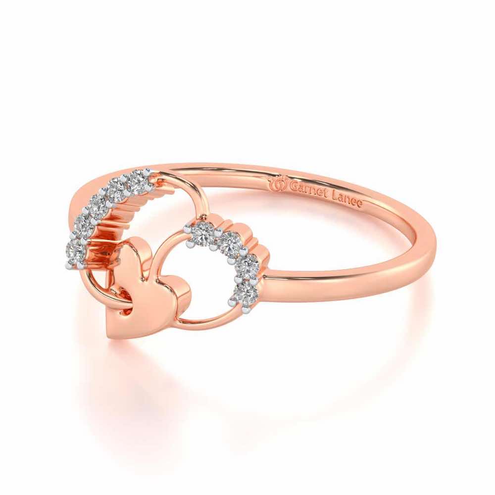 Sewn Love Silver Ring - Rose Gold - Image 2