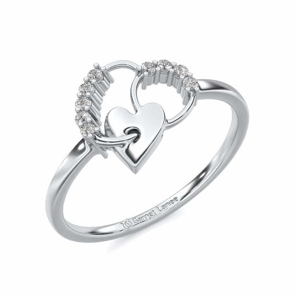 Sewn Love Silver Ring - White Gold - Image 1