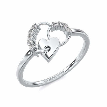 Sewn Love Silver Ring - White Gold - Image 1