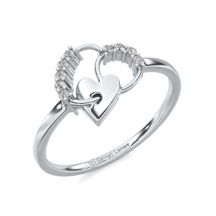 Sewn Love Silver Ring - White Gold - Image 1