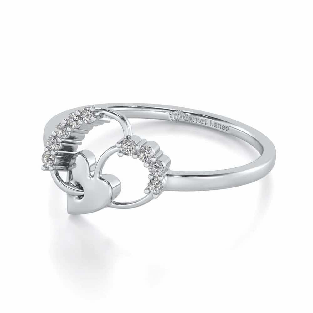 Sewn Love Silver Ring - White Gold - Image 2
