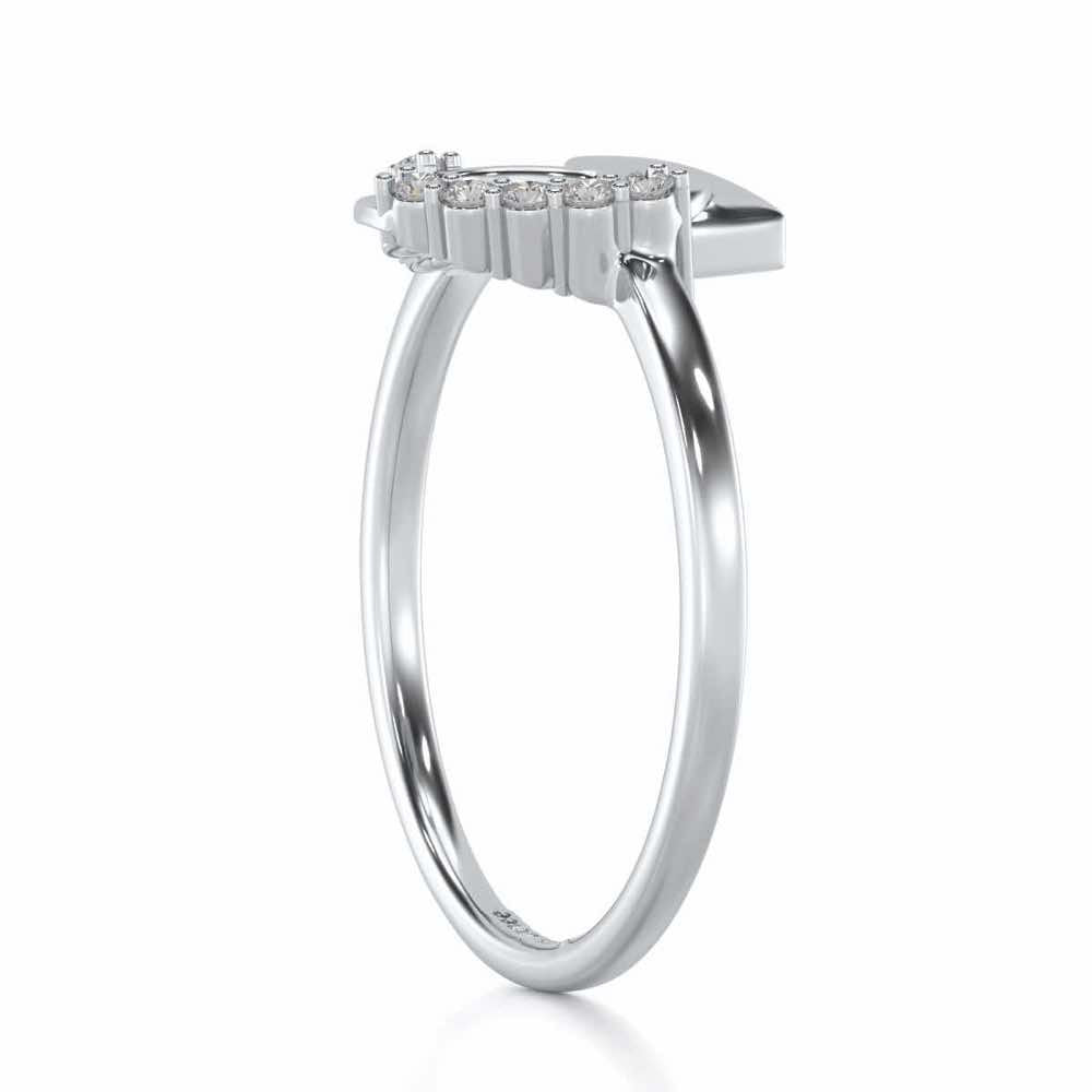 Sewn Love Silver Ring - White Gold - Image 3