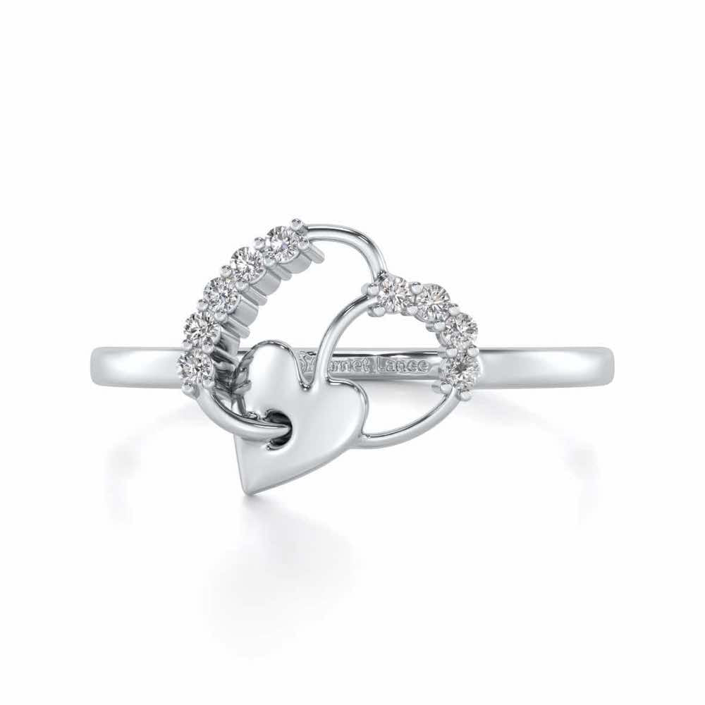 Sewn Love Silver Ring - White Gold - Image 4