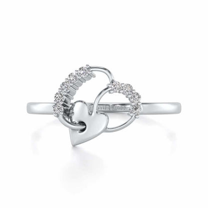 Sewn Love Silver Ring - White Gold - Image 4