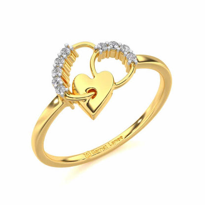 Sewn Love Silver Ring - Yellow Gold - Image 1