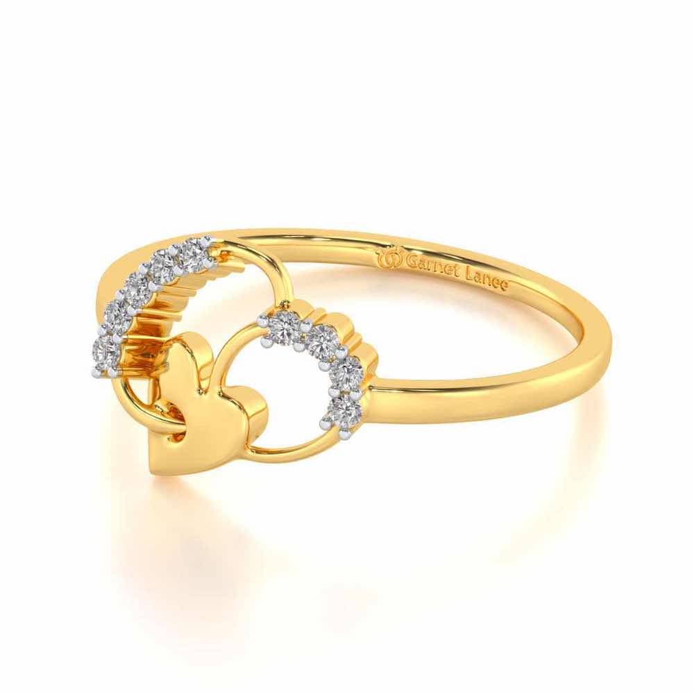 Sewn Love Silver Ring - Yellow Gold - Image 2