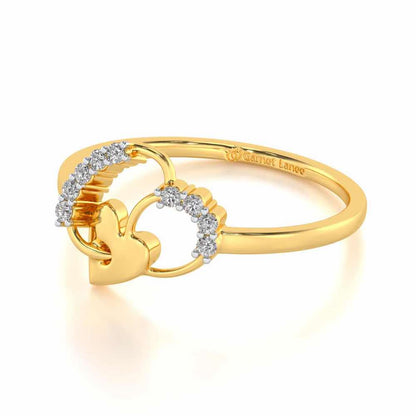 Sewn Love Silver Ring - Yellow Gold - Image 2