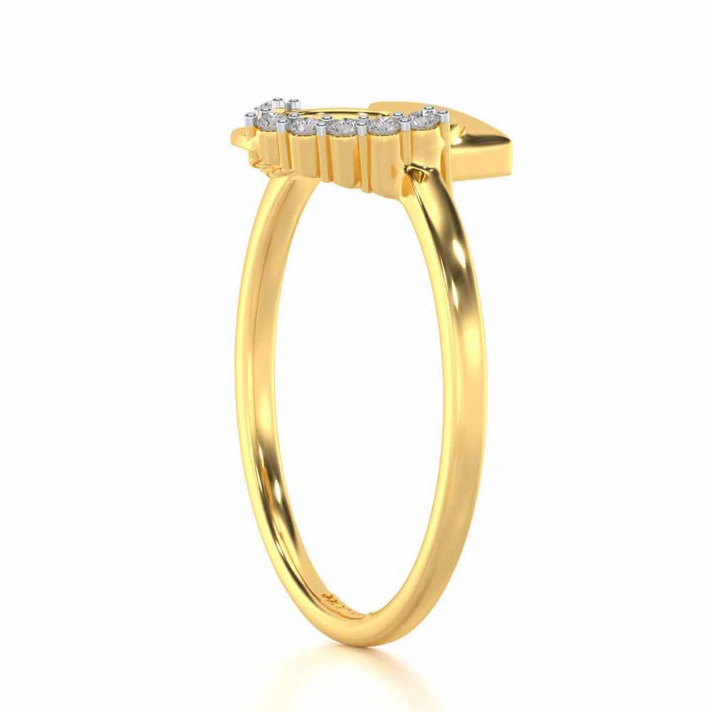 Sewn Love Silver Ring - Yellow Gold - Image 3