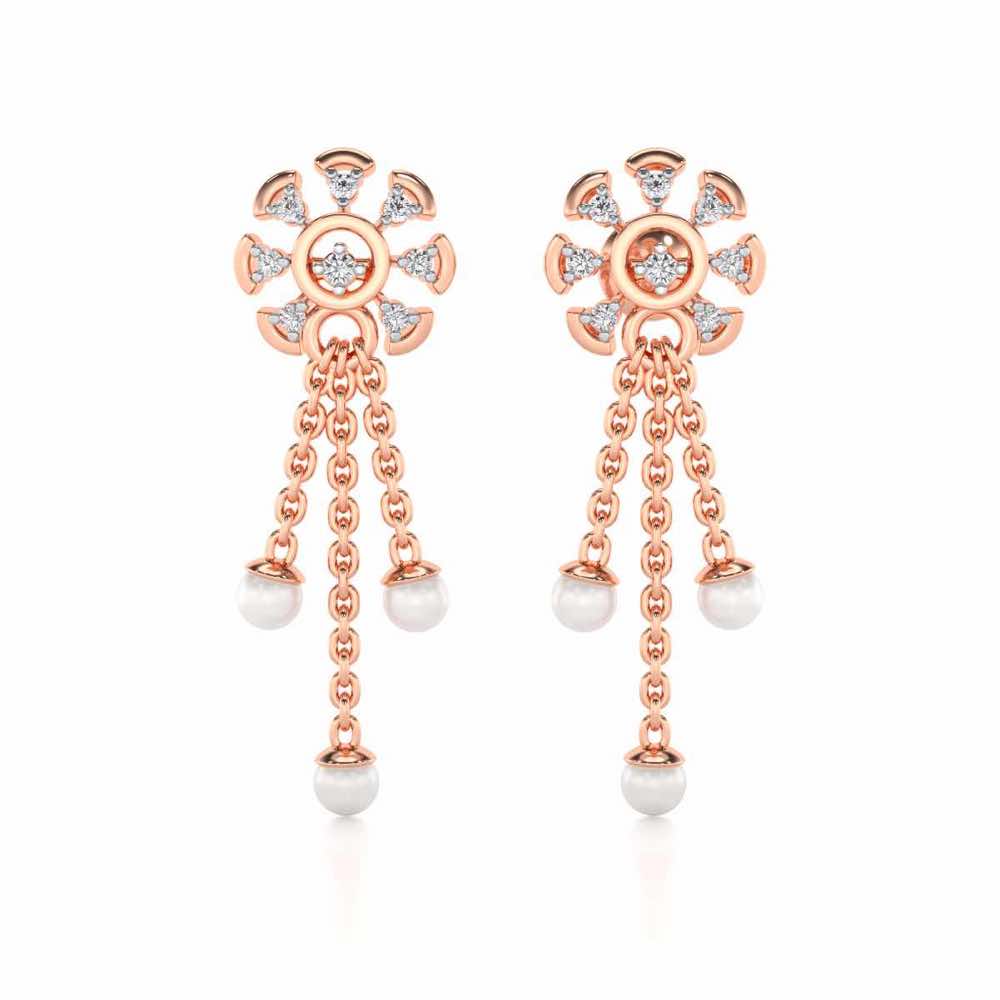 ShAlly Silver Dangler Earrings - Rose Gold - Image 1