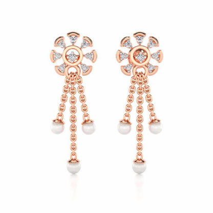 ShAlly Silver Dangler Earrings - Rose Gold - Image 1