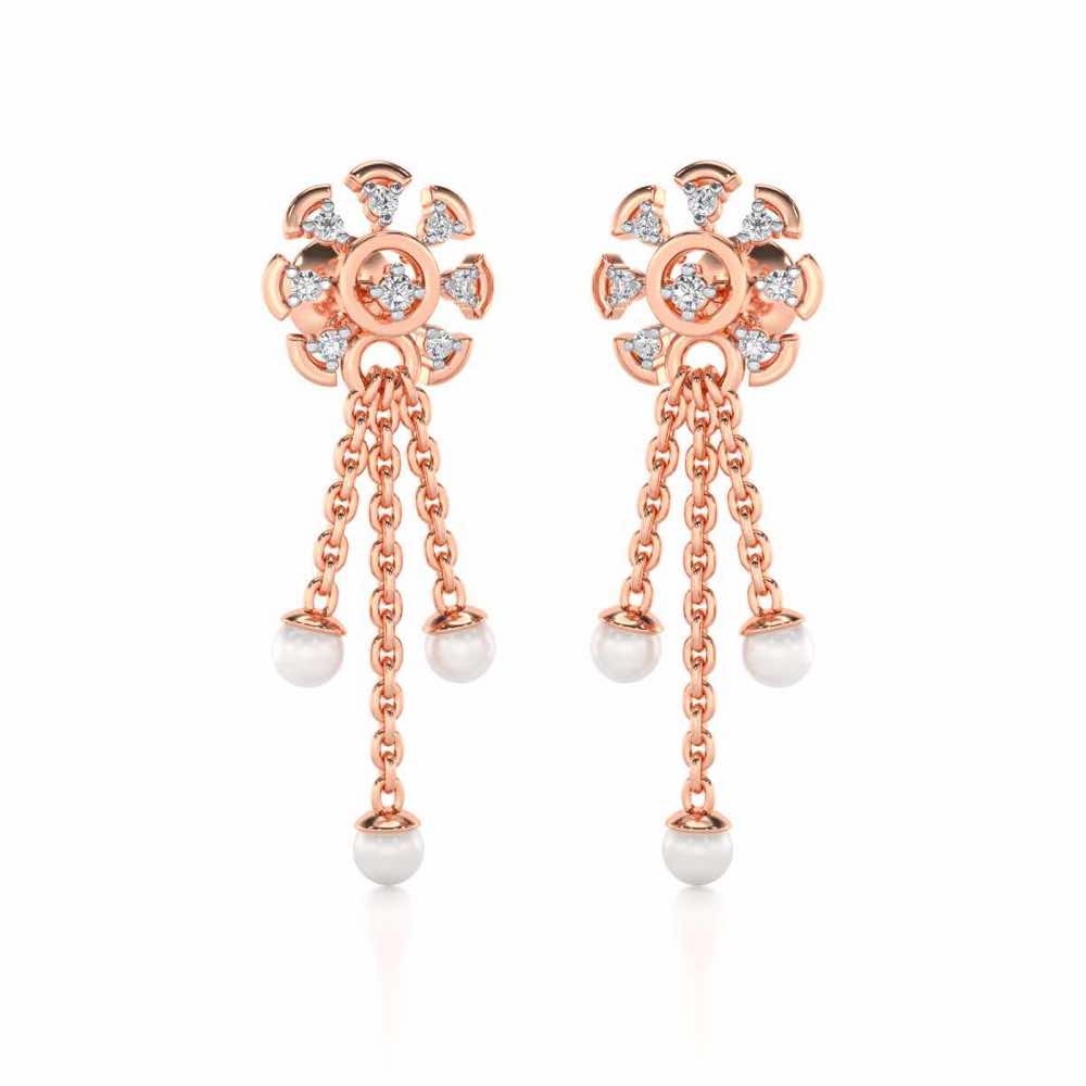 ShAlly Silver Dangler Earrings - Rose Gold - Image 2