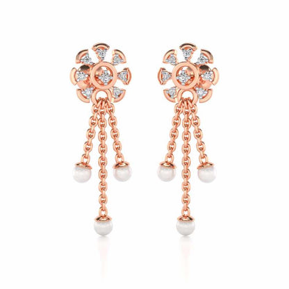 ShAlly Silver Dangler Earrings - Rose Gold - Image 2