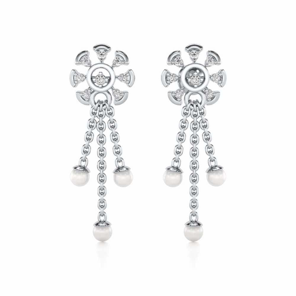 ShAlly Silver Dangler Earrings - White Gold - Image 1
