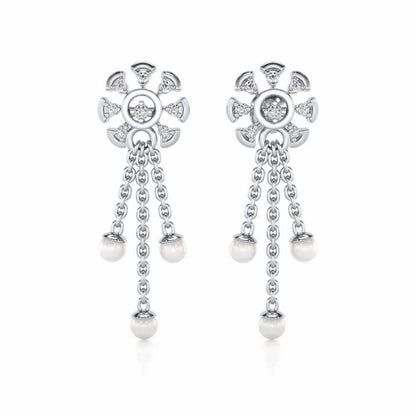 ShAlly Silver Dangler Earrings - White Gold - Image 1