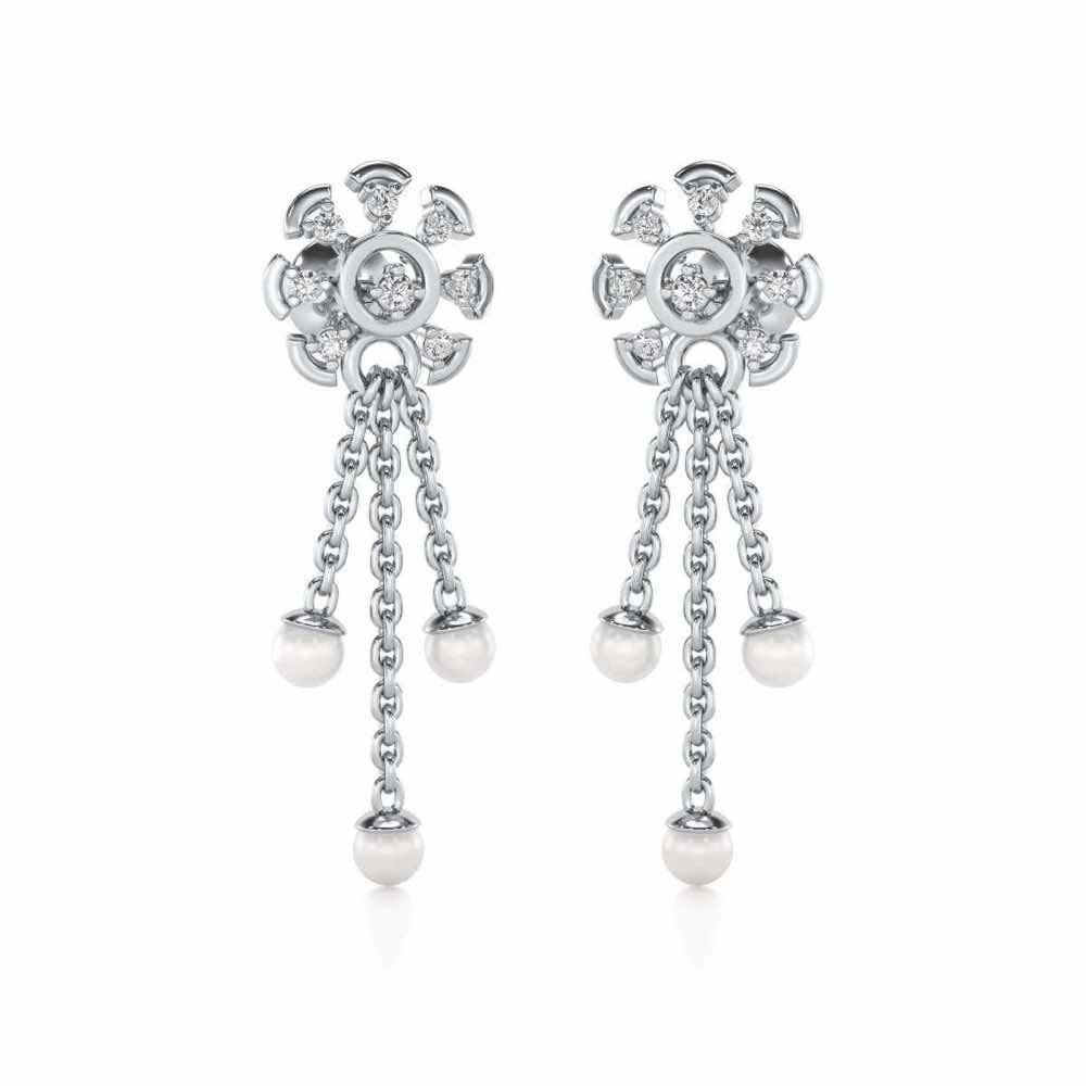 ShAlly Silver Dangler Earrings - White Gold - Image 2