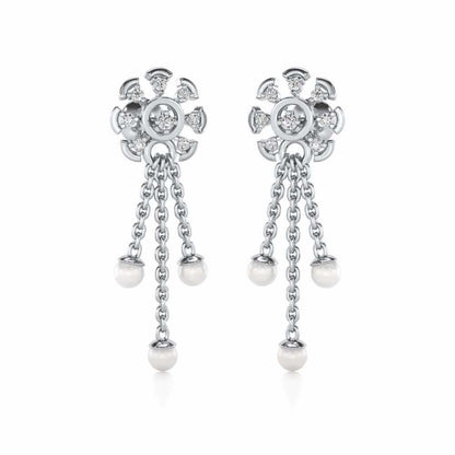 ShAlly Silver Dangler Earrings - White Gold - Image 2