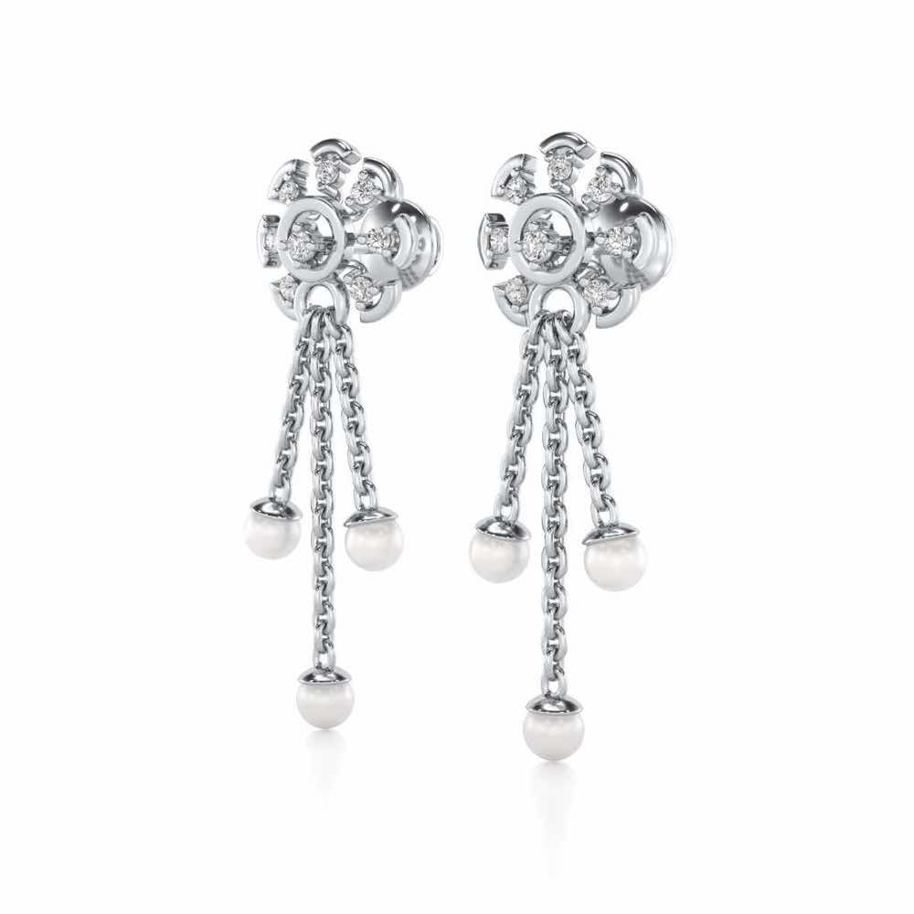 ShAlly Silver Dangler Earrings - White Gold - Image 3