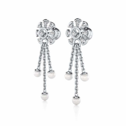 ShAlly Silver Dangler Earrings - White Gold - Image 3