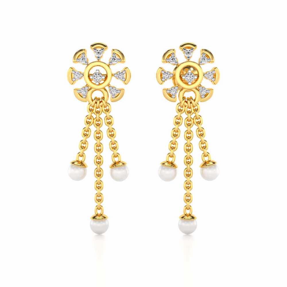 ShAlly Silver Dangler Earrings - Yellow Gold - Image 1