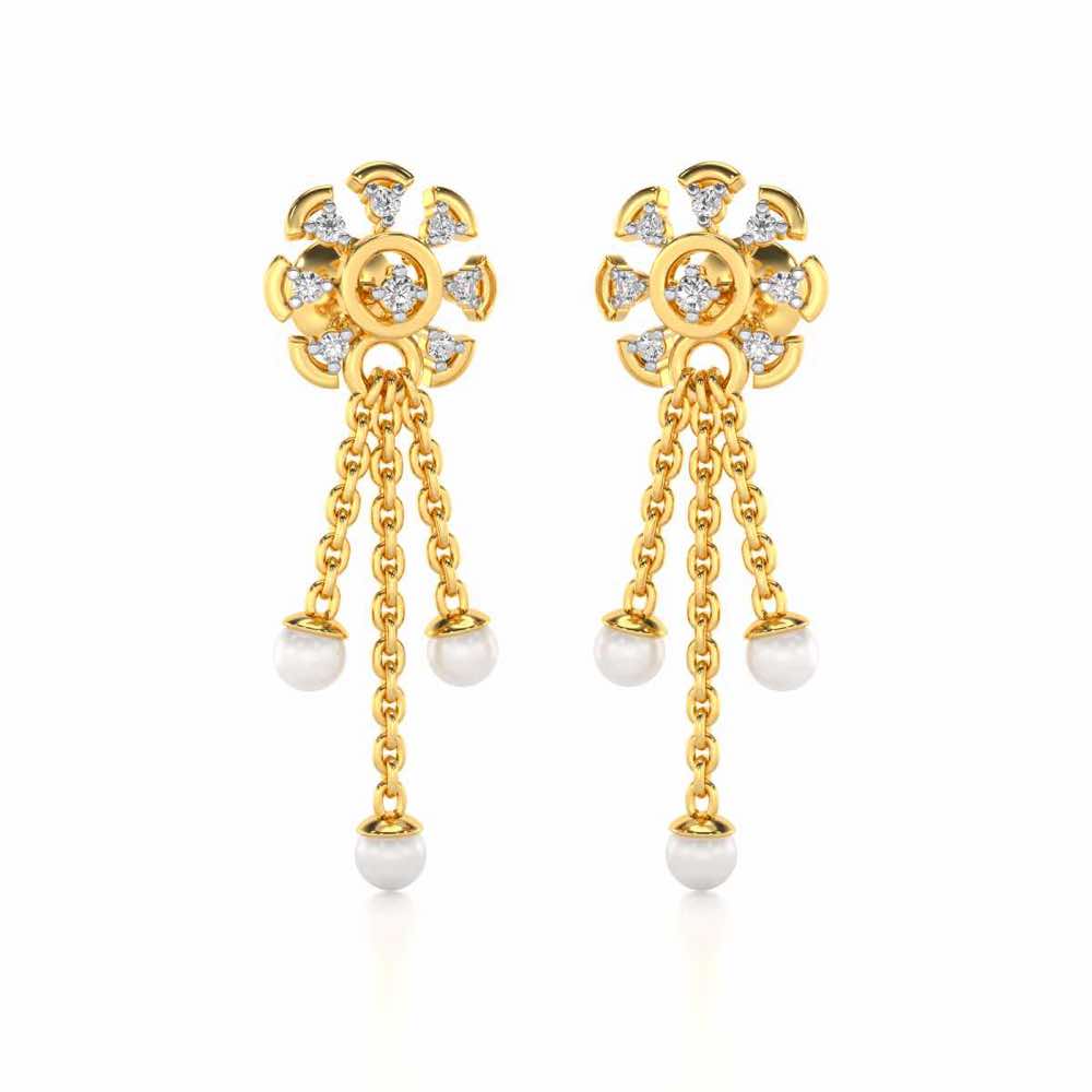 ShAlly Silver Dangler Earrings - Yellow Gold - Image 2