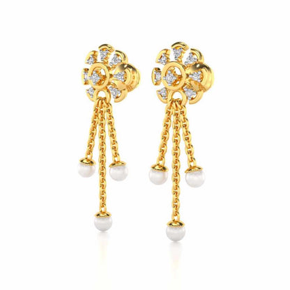 ShAlly Silver Dangler Earrings - Yellow Gold - Image 3