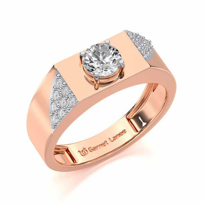 Shaurya Solitaire Ring For Men - Rose Gold - Image 1