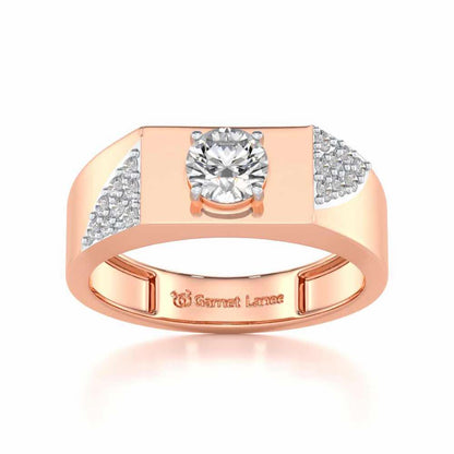 Shaurya Solitaire Ring For Men - Rose Gold - Image 2