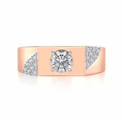 Shaurya Solitaire Ring For Men - Rose Gold - Image 5